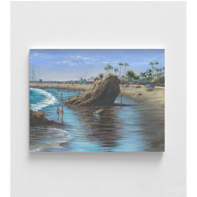Beach Day Corona Del Mar Newport Beach By William Thompson, Seafood Restaurant Wall Art, Tropical Spa Waiting Room Decor, Seaside Decor