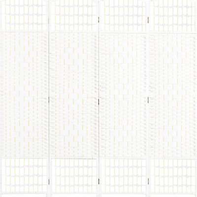 4 Folding Privacy Wall, White Wave Fibre Room Divider Partition, 5.6' For Home, Office, Modern Option 4 Panel Home Fashionable