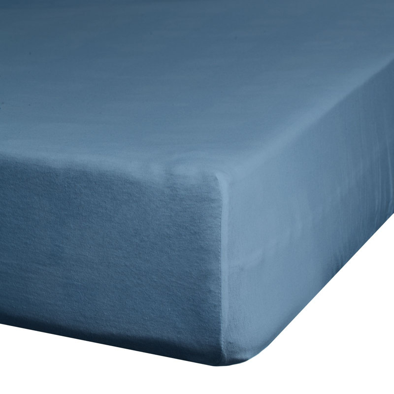 Satin Fitted Sheet, 180 x 200 cm, Marine