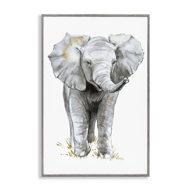 Bébé éléphant simple, estampe numérique, conception d'Elena Markelova, Estampe numérique Farmhouse, H 18 po x l 12 po