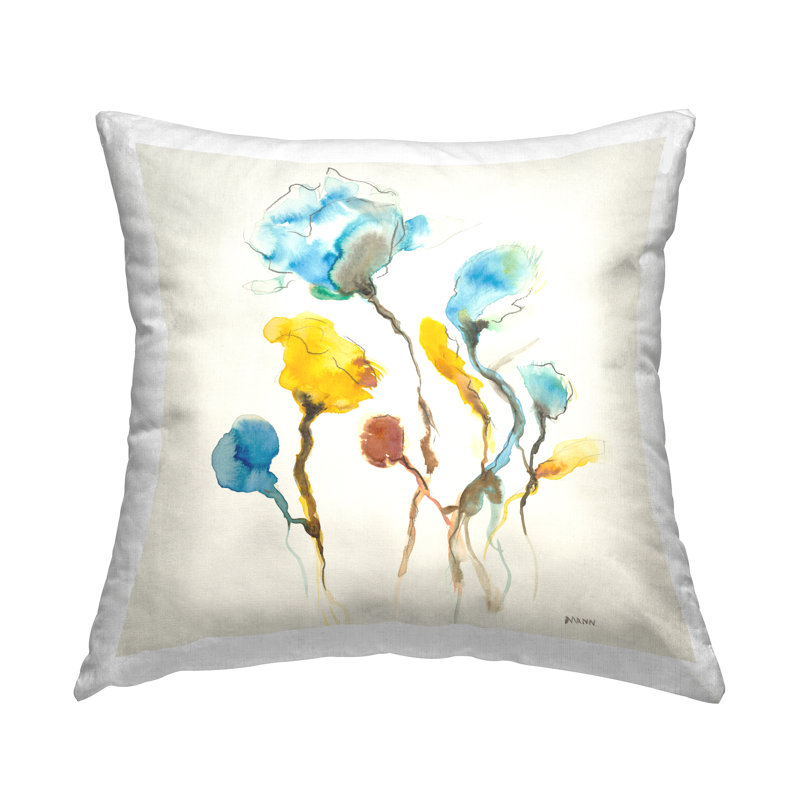 Coussin bleu et jaune