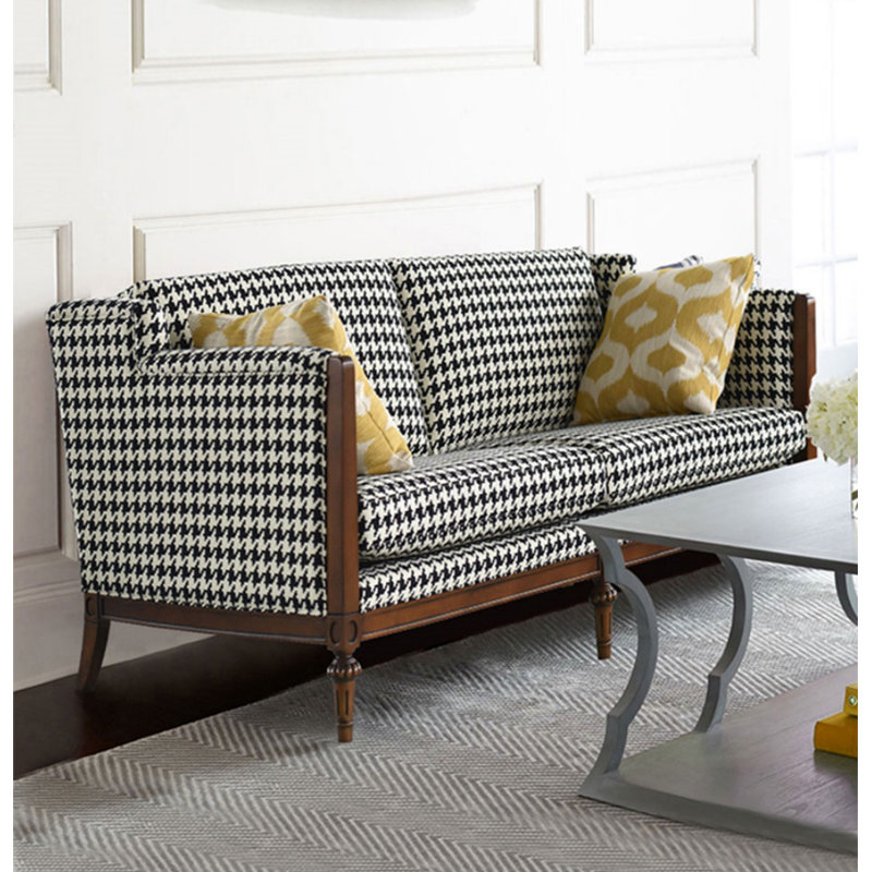 Simple Solid Wood Sofa Upholstered 75.6'' Sofa