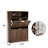 Flip-Door Shoe Cabinet, 31.6 inch Narrow Storage Organizer with 2 Hidden Compartments, Tall Free Standing Entryway Shoe Rack for Foyer and Hallway in Walnut-969901361