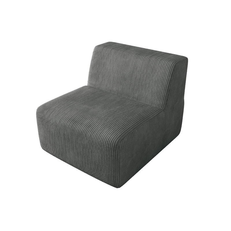 Berlare 87.9Cm Wide Armless Chair, Grey