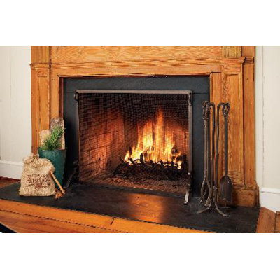 Single Panel Steel Fireplace Screen -  Plow & Hearth, 36160 BRZ