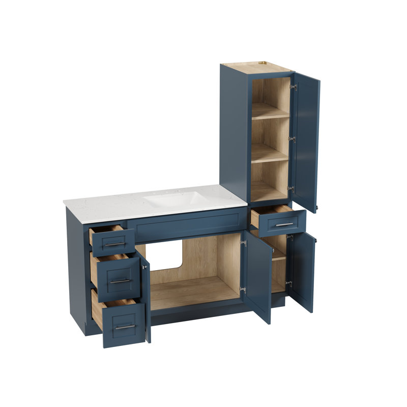 Meuble-lavabo simple 63 po Disar, Bleu