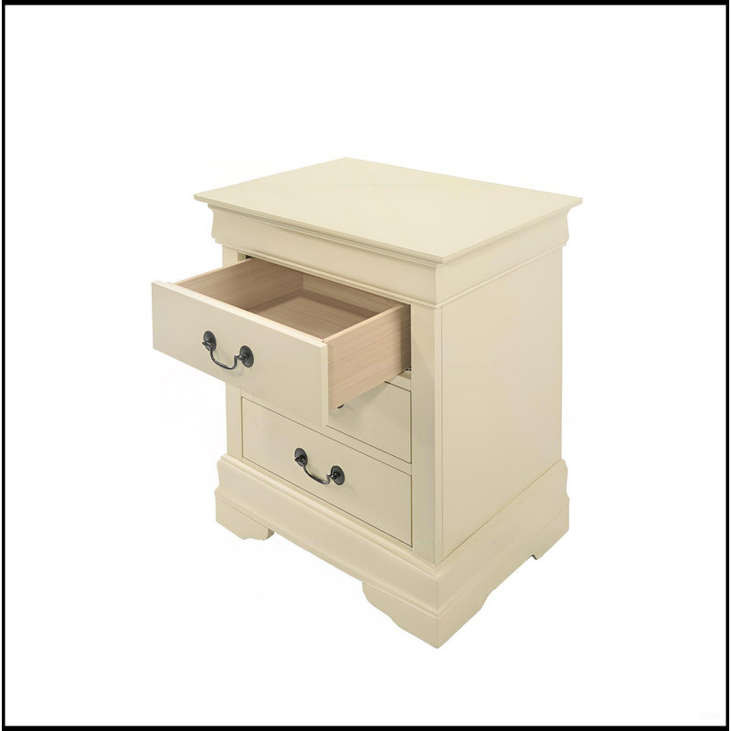 Table de chevet charmante avec une élégance intemporelle, Beige