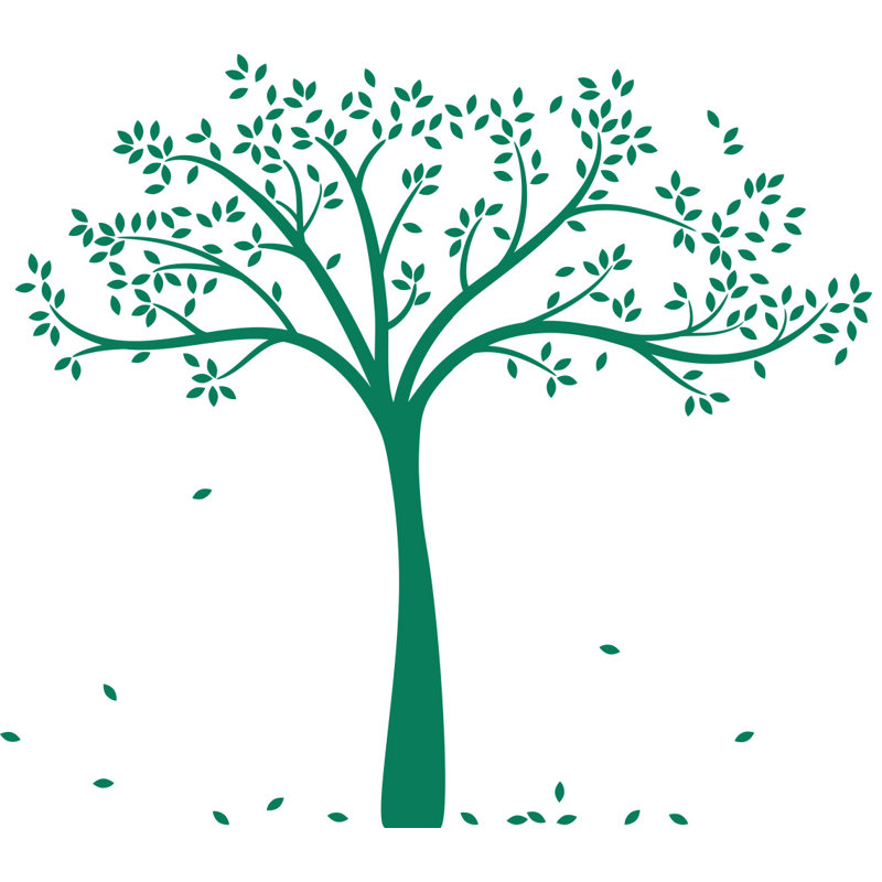 Décalcomanie murale arbre d’automne monochrome, Vert de marque