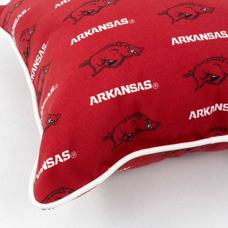 Arkansas Razorbacks Red Polyester Box Throw Pillow Set