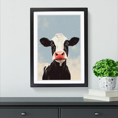 Cow Minimalism No.2 1 Piece Single Picture Frame Wall Art