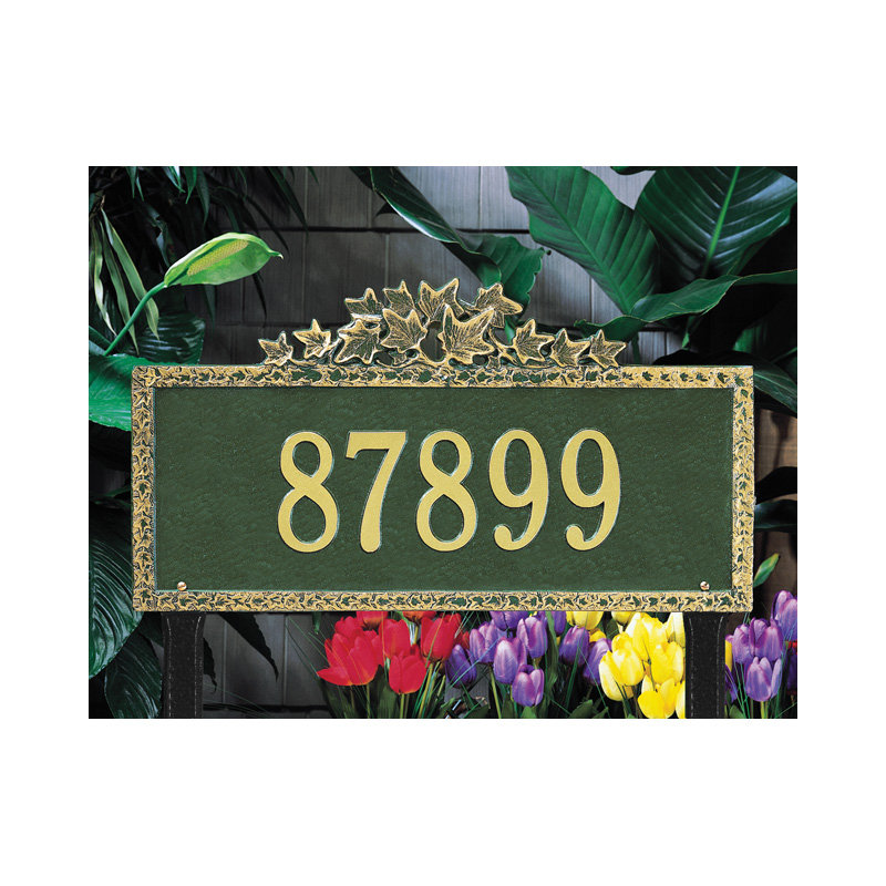 Plaque d'adresse sur 1 ligne Ivy, Cuivre antique, Oui