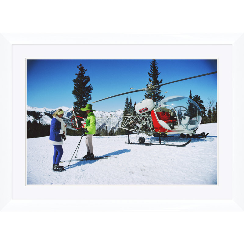 Snowmass Village Print by Slim Aarons, White Single Picture Framed, 30" H x 41" W x 1.5" D