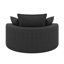 Fauteuil pivotant à 360 °, fauteuil simple d'appoint rond de 57,5 po avec coussins doubles et 3 coussins amovibles-1737427704