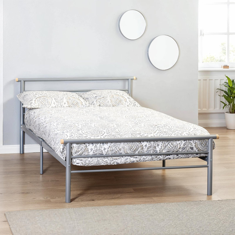 Algona Bed Frame, Silver, Double (4'6)