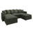Wynter Modular Corduroy Sectional U-shaped Sofa Couch With Storage Space-415984691