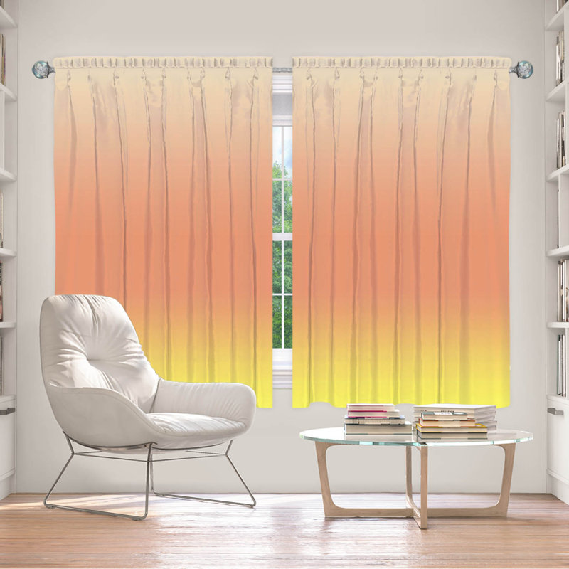 Vandela Room Darkening Curtain Pair, 40" W x 61" L, Yellow/Orange