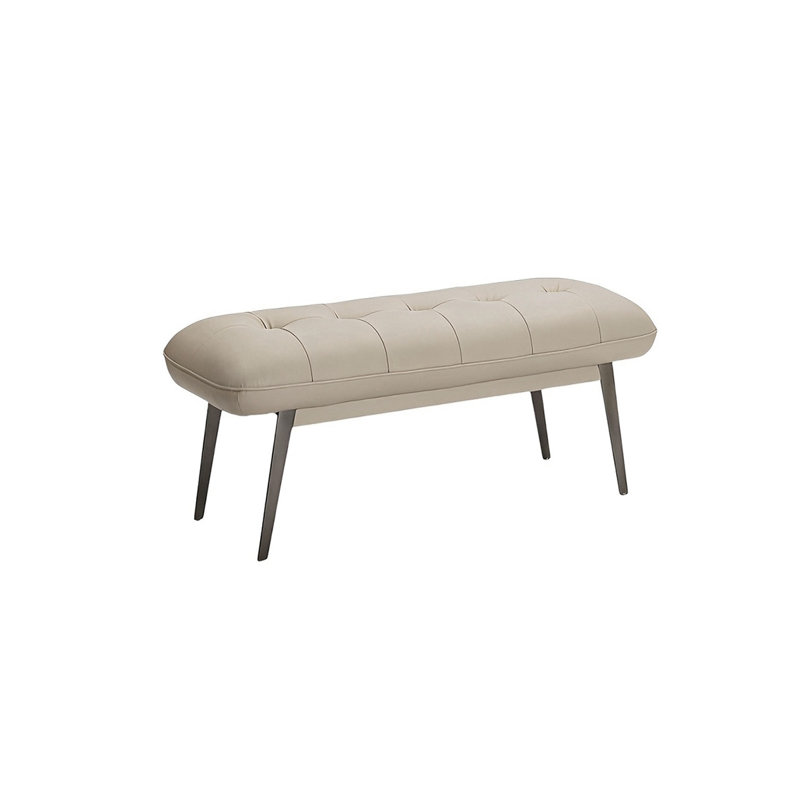 Banc rembourré en similicuir Zygi, H 16,53 po x l 39,37 po x P 19,68 po