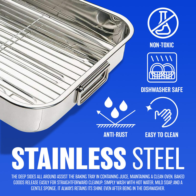 Belfry Kitchen Akef Non-Stick Stainless Steel 8 Piece Baking Tray Set