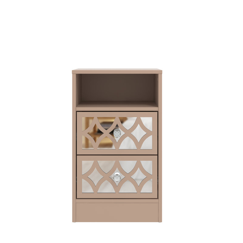 Adreille Bedside Table, 	Warm Nude