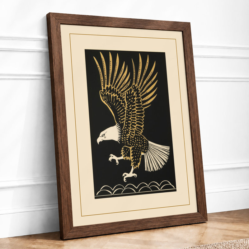 Descending Eagle Graphic Art - Print, Walnut, A3 - 42.0 x 29.7 cm