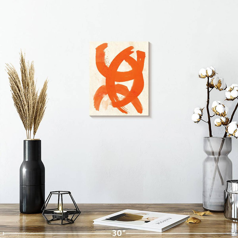 Burnt Orange Abstract - Wrapped Canvas Print, 10" H x 8" W x 1" D