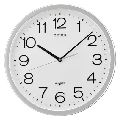 QXA020SLH Wall Clock, Silver-Tone