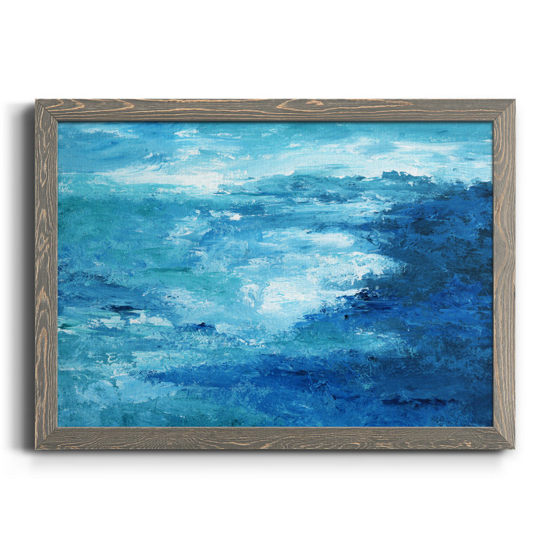 Crashing Waves II - Peinture sur toile encadrée, H 31 po x l 44 po x P 1 po, Gris