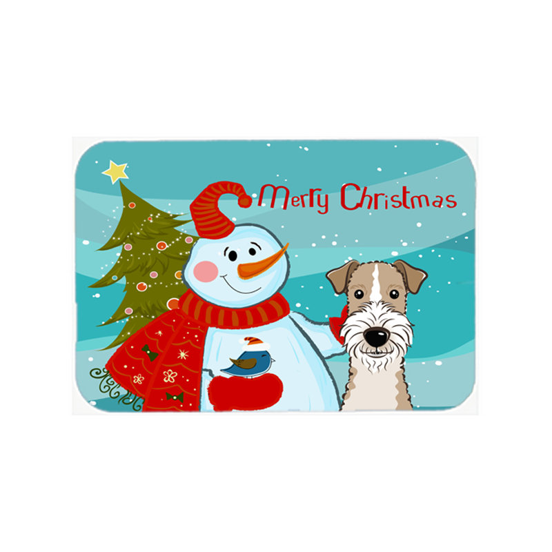 Planche à découper en verre à poils terrier de fox à poils caroline Snowman Buddies