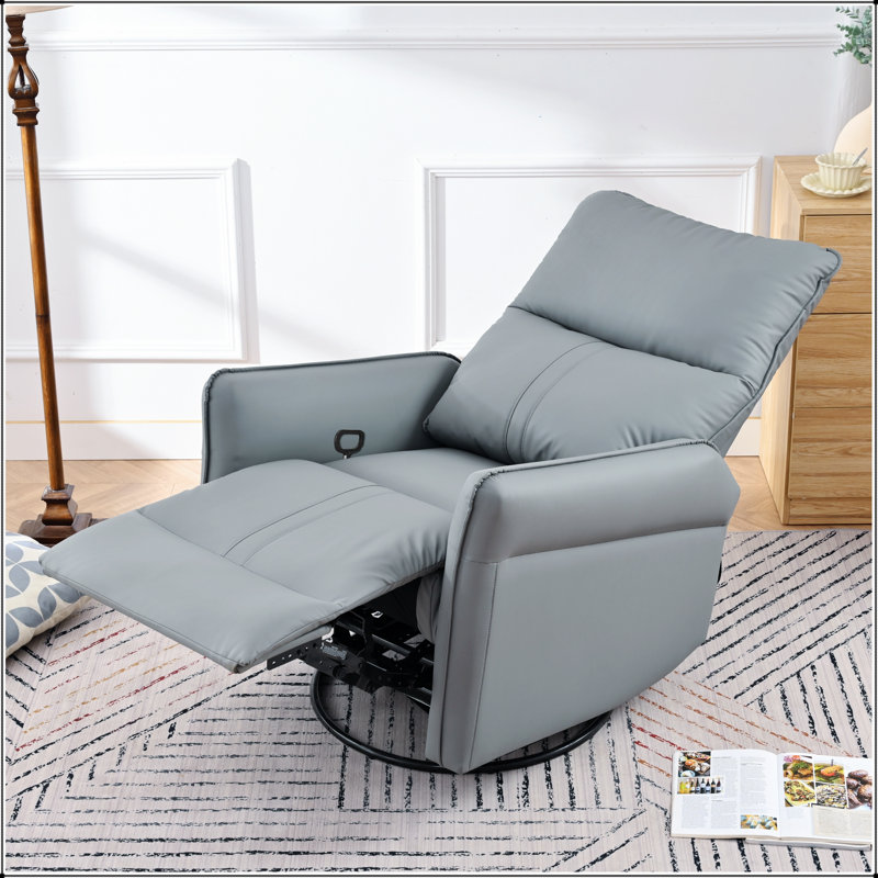 Fauteuil inclinable et pivotant à 360 ° avec anneau à tirer, dossier rembourré et poches de rangement pour des sièges confortables dans le salon ou la chambre de bébé
