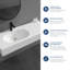 Lavabo de salle de bain mural 47 po avec trou pour robinet
