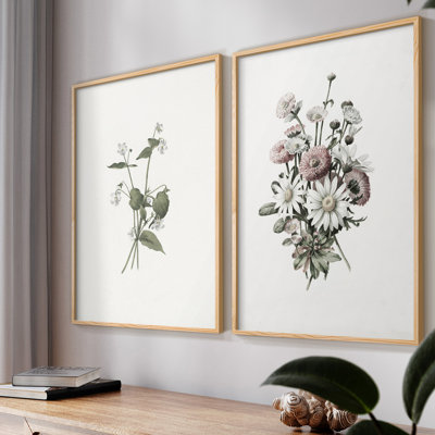 " Vintage Floral XXV " 2 - Pieces