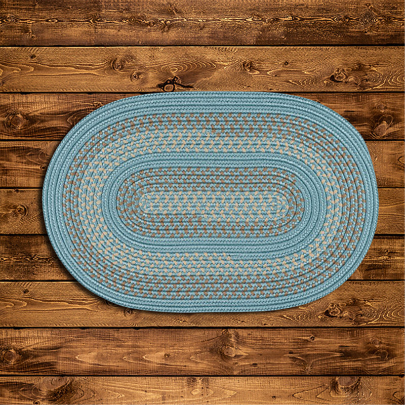 Tapis bleu tressé Knudtson, Ovale 4 pi x 6 pi