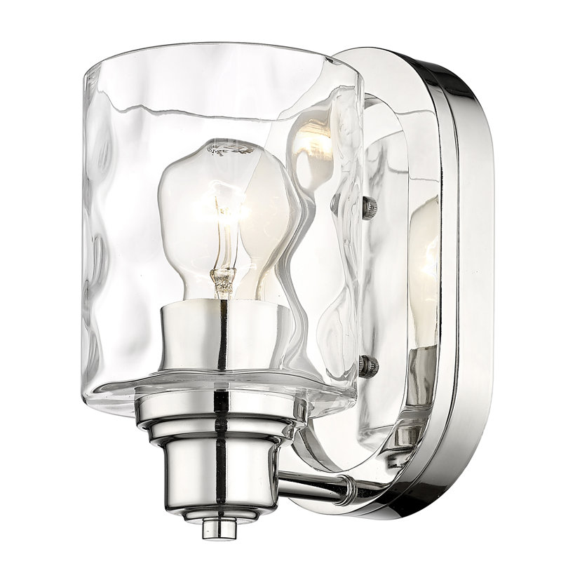 Meuble-lavabo 1 lumière, Nickel poli