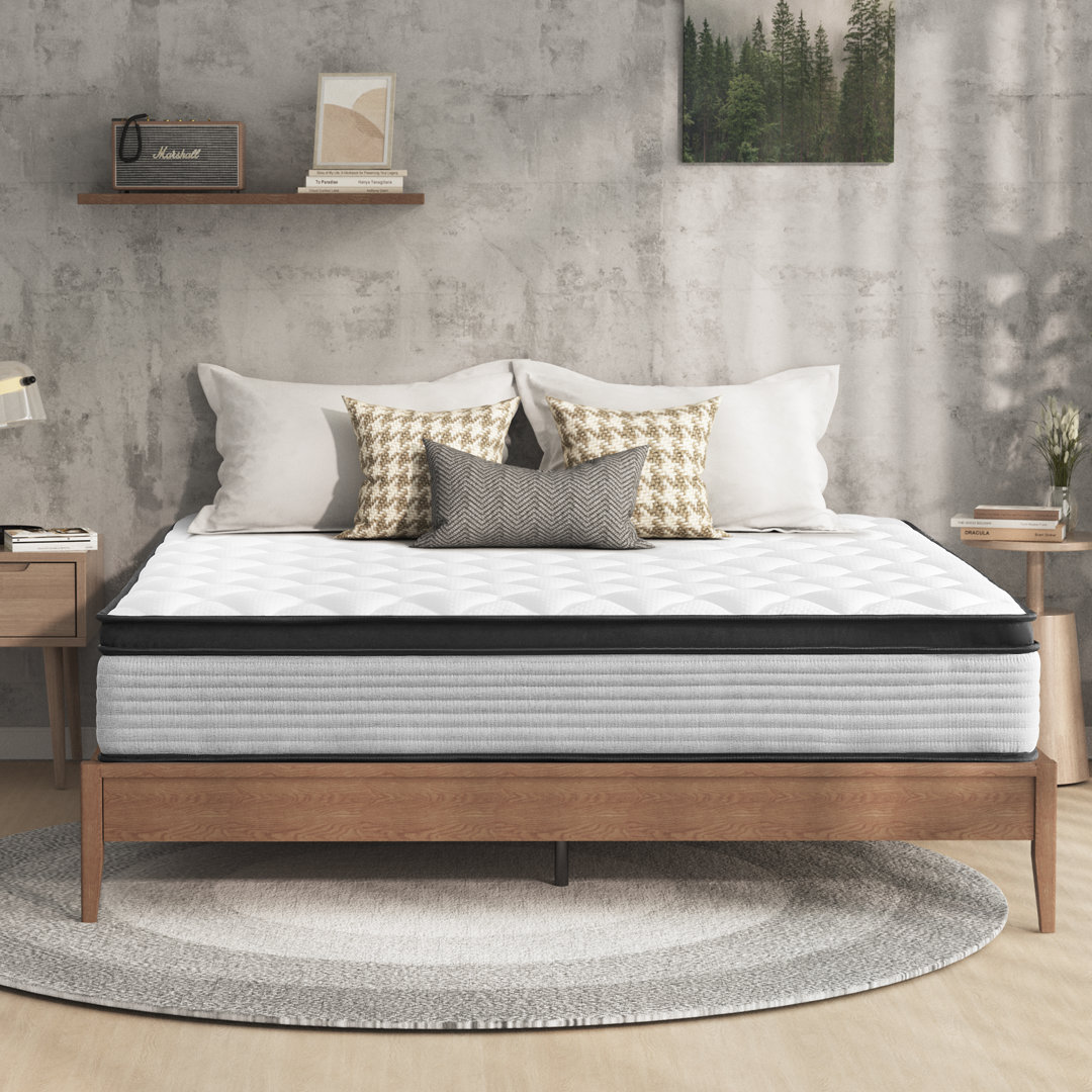 12-Inch  Pocket Spring & Memory Foam Hybrid Mattress For Cool Comfort And Lasting Support Alwyn Home Mattress 