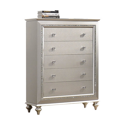 Chest with 5 Drawers & Crystal Trim