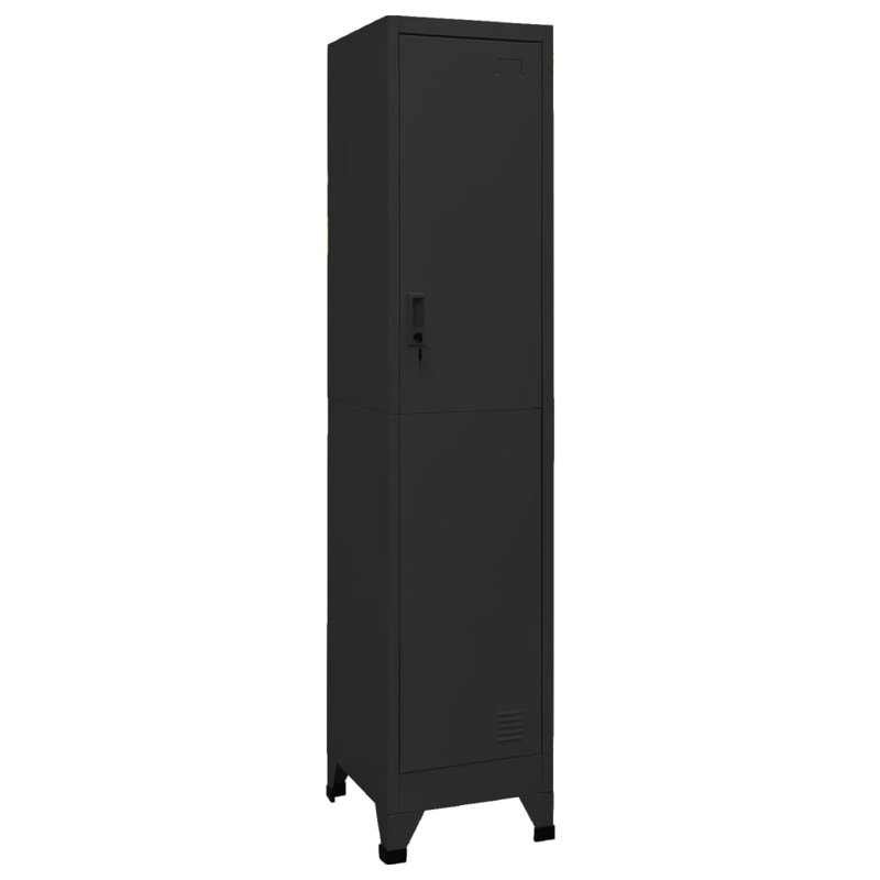 Armoire vestiaire en acier, Noir, 1