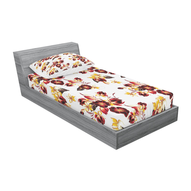 Microfiber Floral Sheet Set, Twin XL Sheet Set with Fitted Sheet, Pink Floral