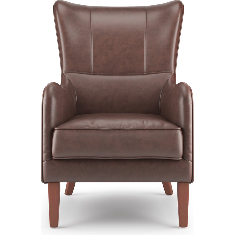 Morgan Chocolate Brown Faux Leather Wingback Accent Chair
