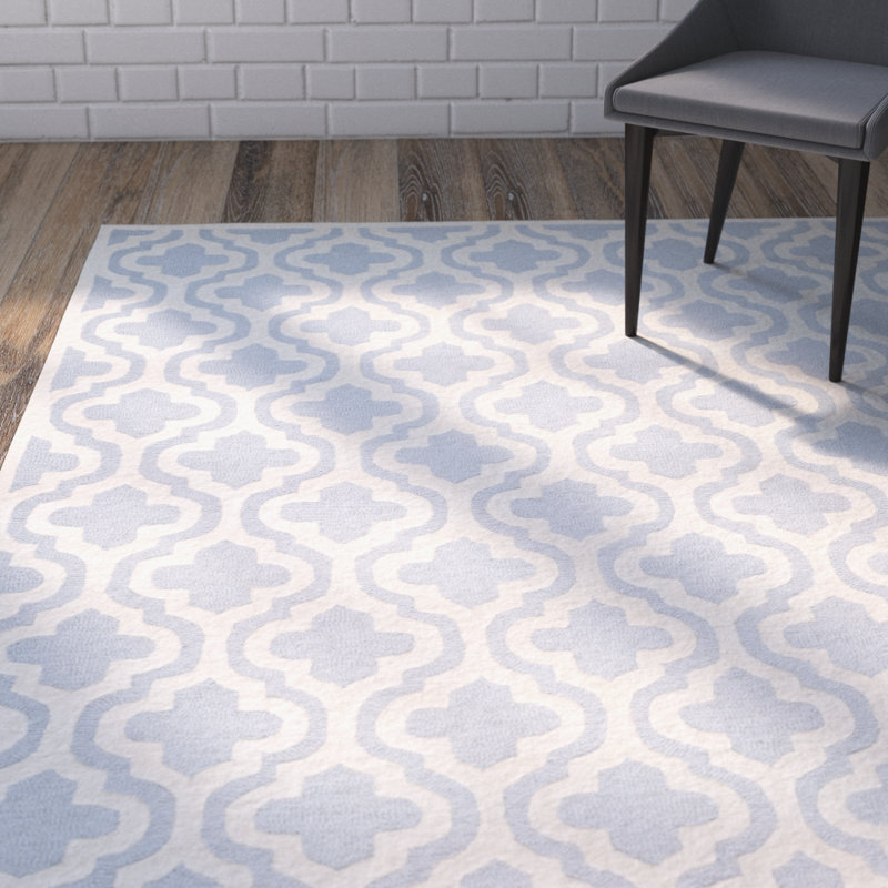 Cannen Hand Tufted Wool Geometric Rug, Rectangle 5' x 8'