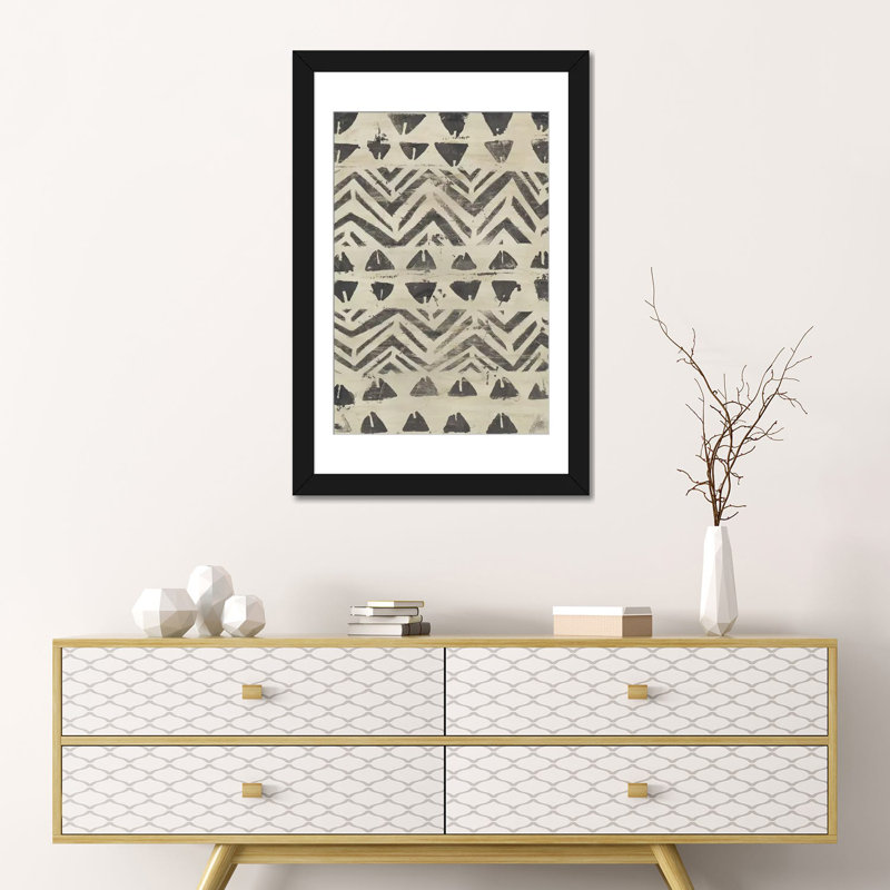 « pattern bazaar i », impression sur toile, Papier d'art encadré noir, Blanc, H 32 po x l 24 po x P 1 po
