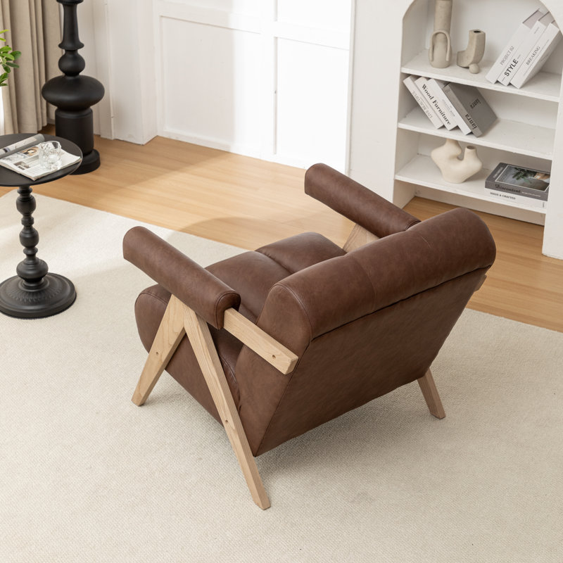 Fauteuil Bula, 1, Similicuir brun