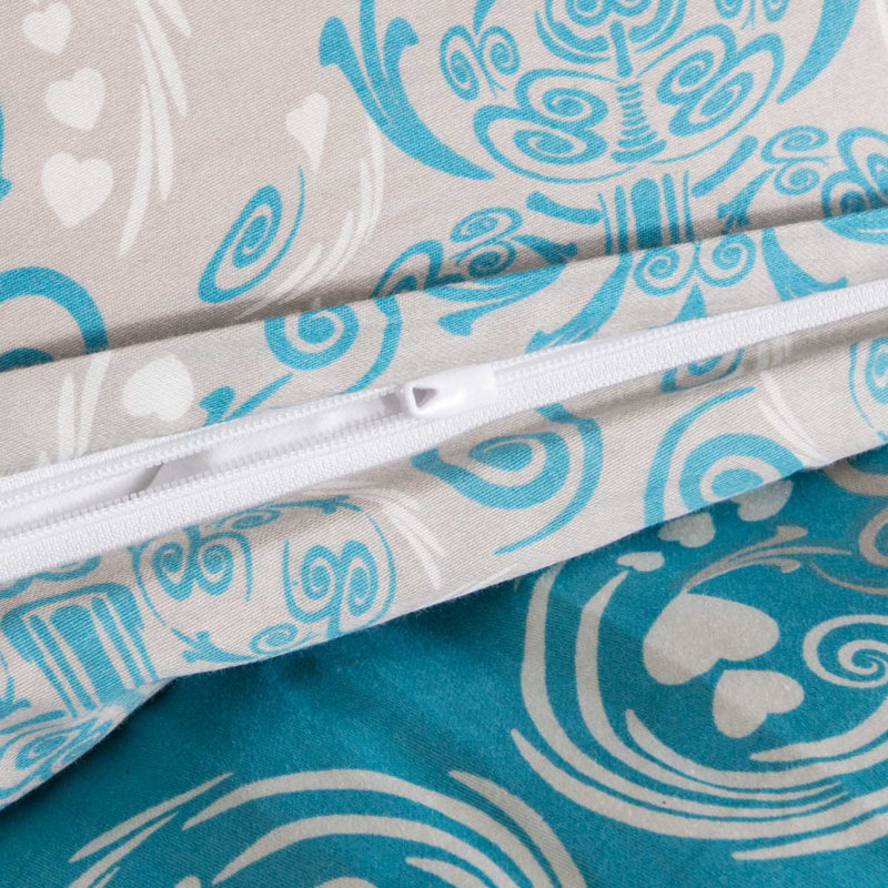East Urban Home Cotton Geometric Shapes and Floral Duvet Cover Set with Pillow Shams and Pillowcases