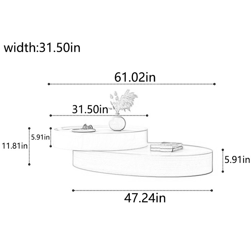Oval creative multi-functional tea table
