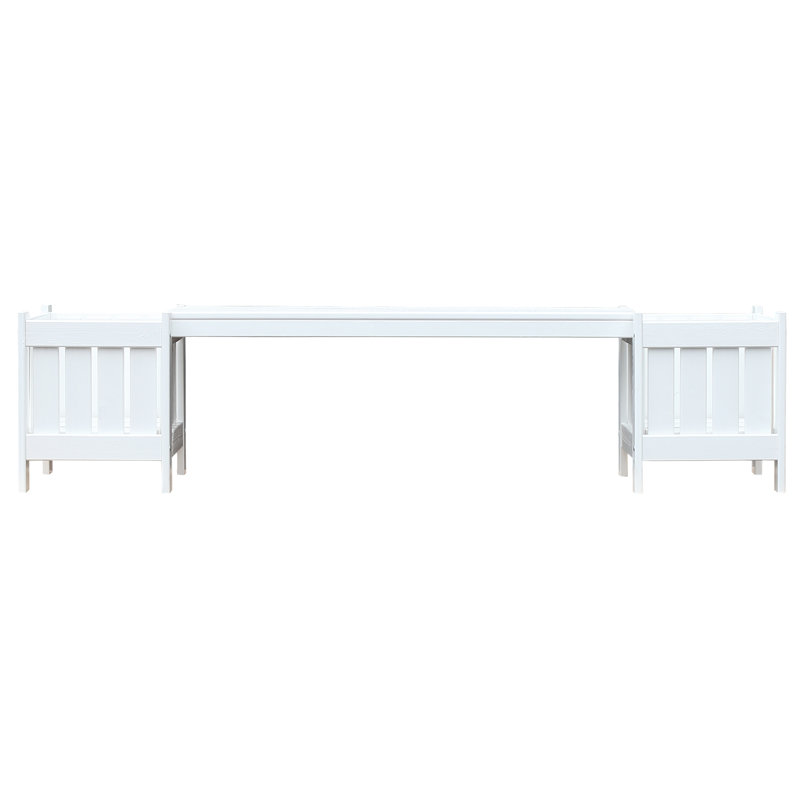 Swarthofthi Solid Wood Pine Outdoor Bench, White