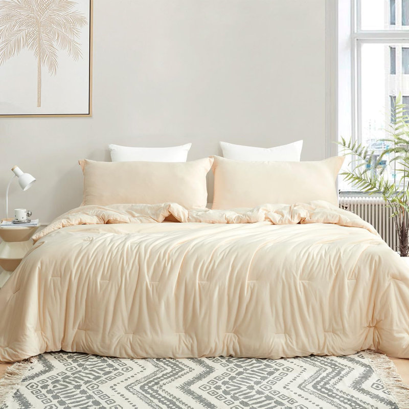 Ensemble d'édredon Coma Inducteur, Édredon pour grand lit + 2 taies décoratives sta, Beige