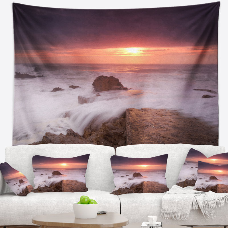 Tapisserie côtière à vagues peu profondes, H 50 po x l 60 po
