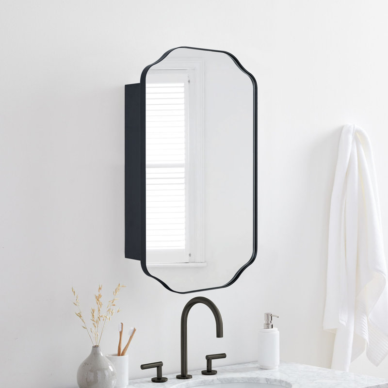 Osterhus 18'' W 29'' H Framed Medicine Cabinet Mirror 2 Adjustable