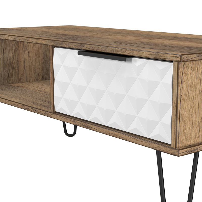 Tarkio Coffee Table with Storage, White/Oak