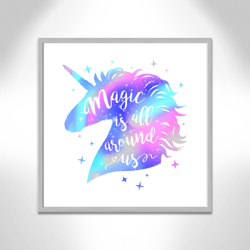 «Magic Is All Around Us», impression sur papier, H 26,5 po x l 26,5 po x P 1,18 po, Encadré de boîte argent
