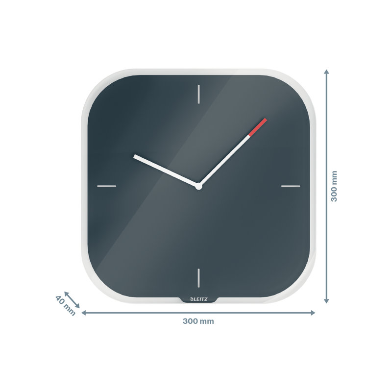 Cosy Glass Wall Clock, Grey